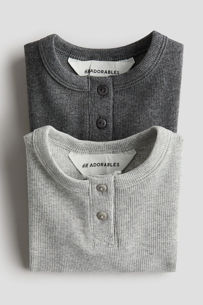 2-pack Cotton Henley Shirts