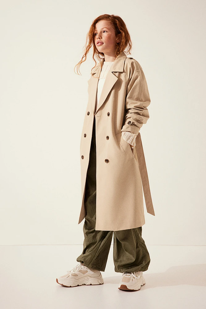 Double-breasted Trench Coat with Tie Belt