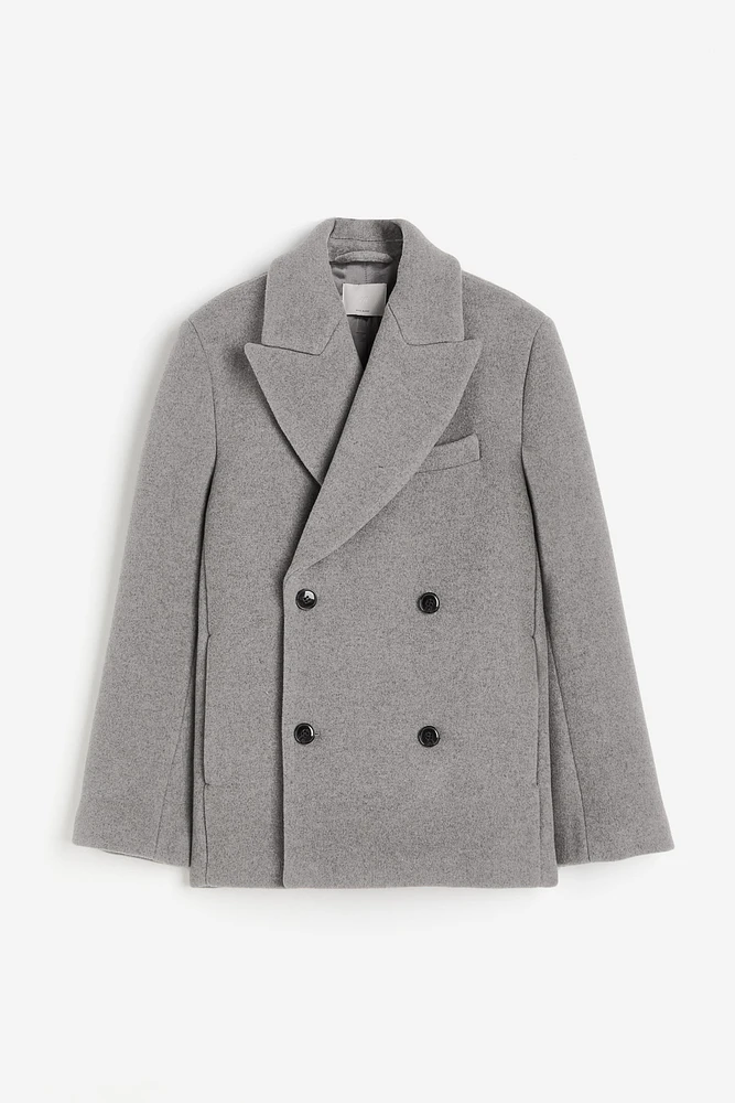 Wool-blend Double-breasted Jacket