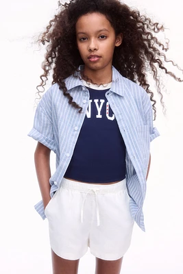 Linen-Blend Shorts