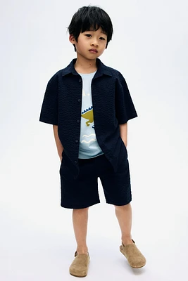 Cotton seersucker shorts