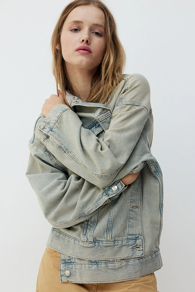 Oversized Distressed Denim Jacket