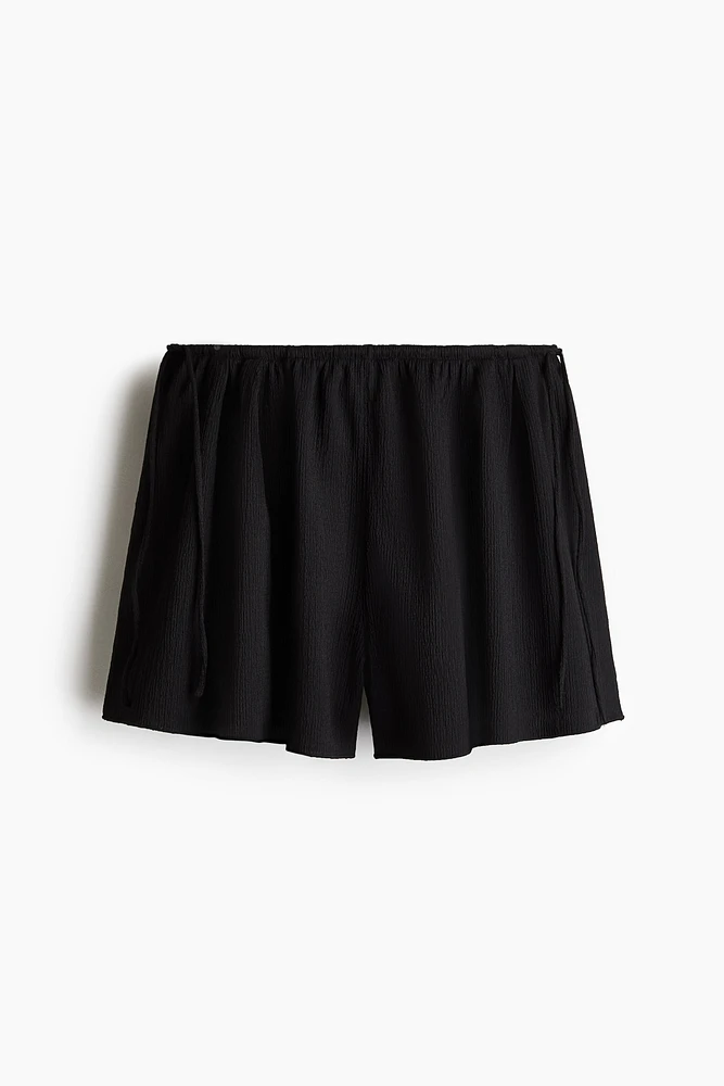 Short en jersey froissé