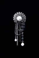 Rhinestone-Embellished Pendant Brooch