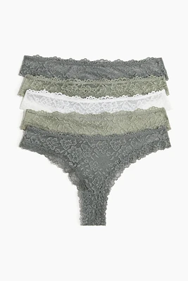 Lot de 5 culottes Brazilian en dentelle