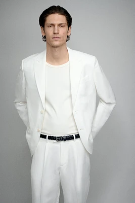 Regular-Fit Linen-Blend Jacket