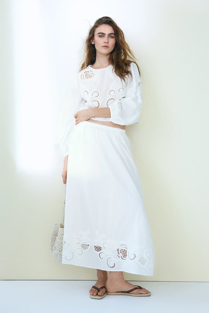 Blouse en coton avec broderie anglaise