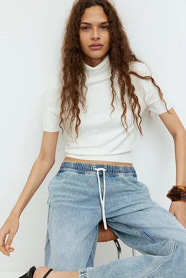 Fine-Knit Turtleneck Top