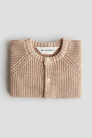 Patent-Knit Cotton Cardigan