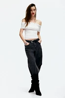 Gathered off-the-shoulder top