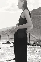 Linen-Blend Crop Pants