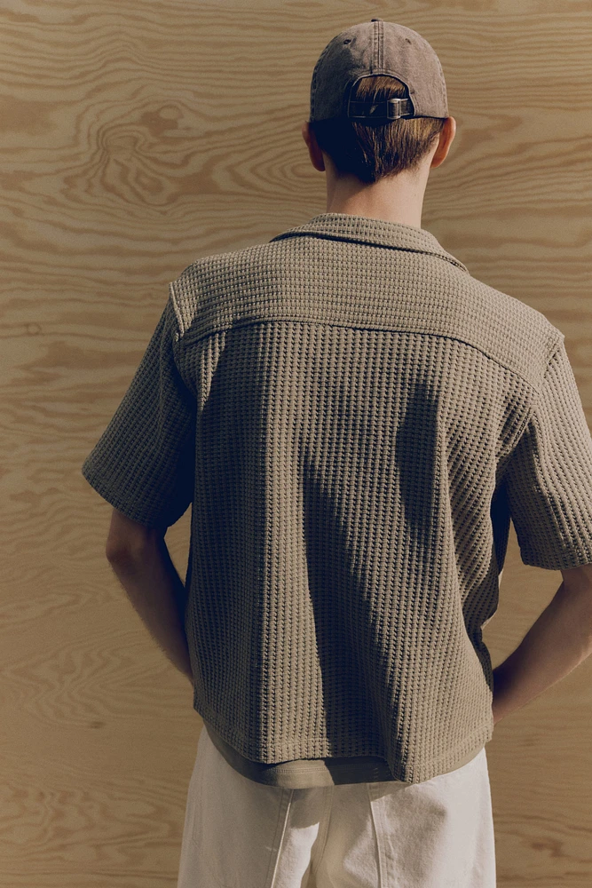 Loose-Fit Waffled Resort Shirt