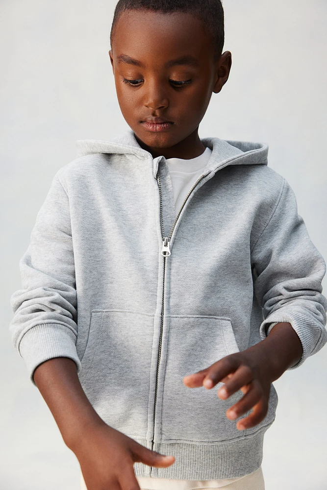 Hooded Cotton Sweatshirt Jacket