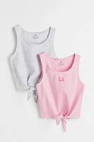 2-pack Tie-hem Jersey Tops