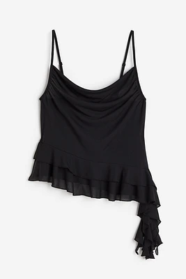 Flounce-trimmed Asymmetric Top