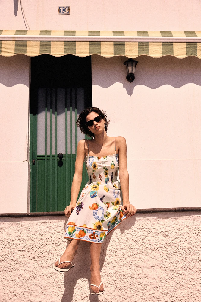 Smocked-bodice Dress