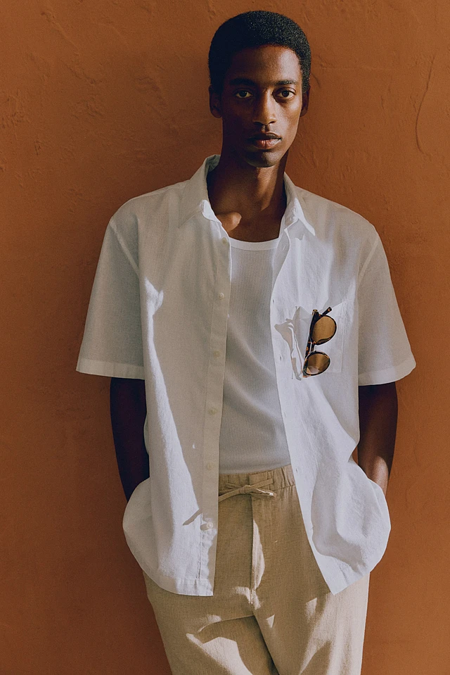 Regular Fit Linen-blend Shirt