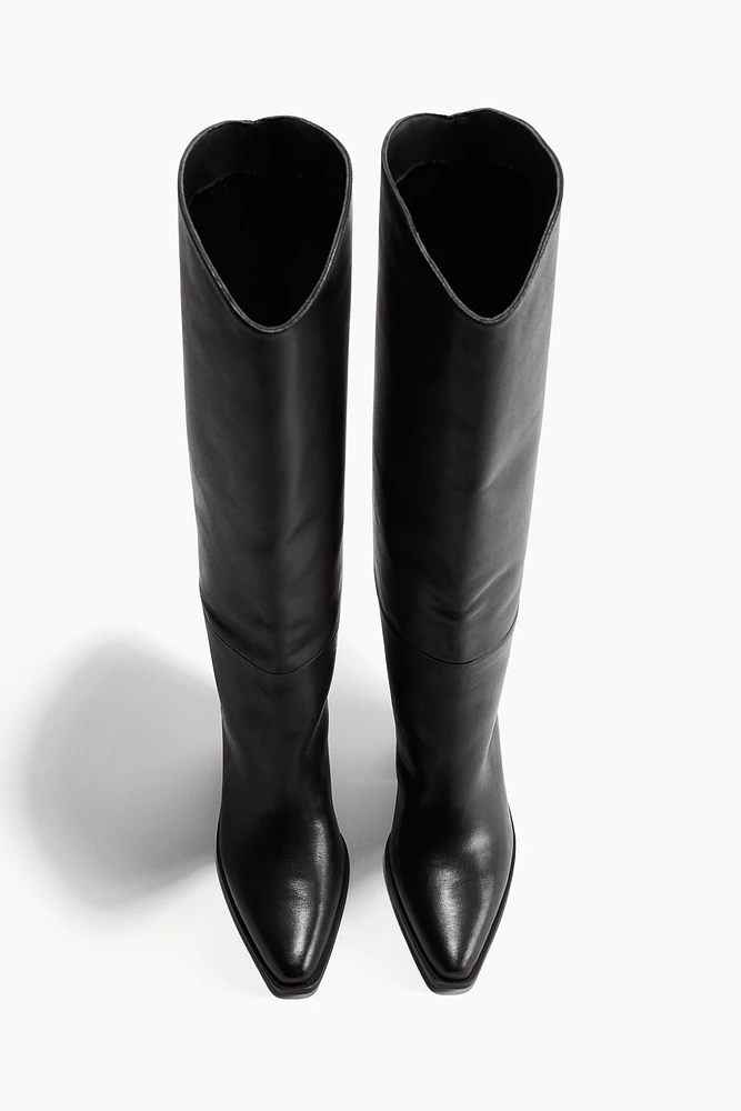 Knee-High Leather Boots