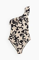 Padded-cup One-shoulder Swimsuit