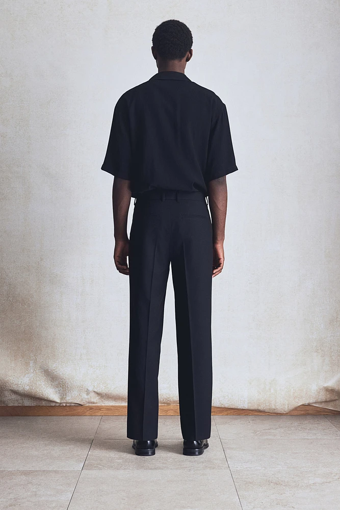 Regular-Fit Tailored Linen-Blend Pants