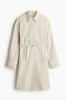 Linen-Blend Shirt Dress