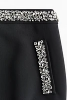 Rhinestone-Embellished Mini Skirt