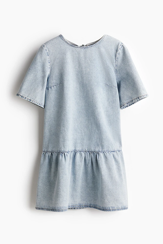 Tie-Detail Denim Dress