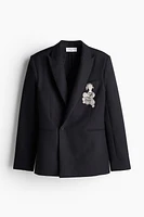 Embroidered Wool Blazer