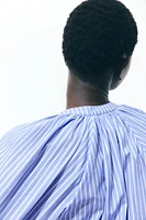 Balloon-Sleeved Poplin Blouse