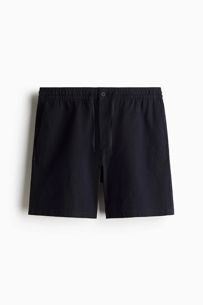 Short classique en lin mélangé