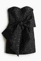 Jacquard-Weave Bow-Front Dress