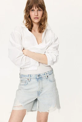 Short en denim Bermuda Taille Haute