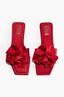 Appliquéd Satin Sandals
