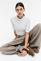 Microfiber Mock Turtleneck Top