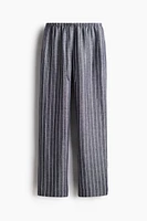 Straight linen-blend trousers