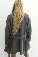 Tie-Belt Felted Coat