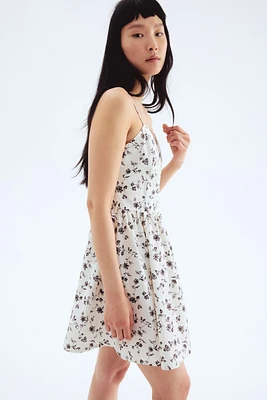 Cotton Dress with Flared Skirt