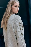 Bead-Embellished Wool Sweater