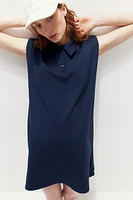 Shoulder-pad Polo Dress