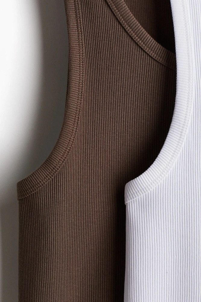 2-pack Slim Fit Ribbed Tank Tops