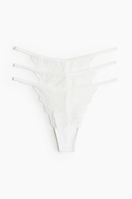 3-pack Lace Thong Briefs