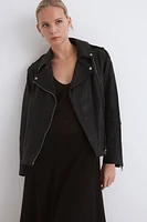 Leather biker jacket