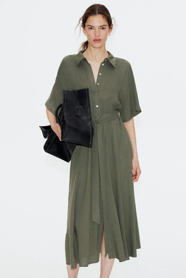 Tie-belt Shirt Dress