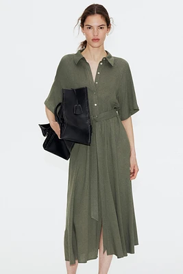 Tie-belt Shirt Dress