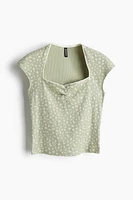 Ribbed Sweetheart-Neck Top
