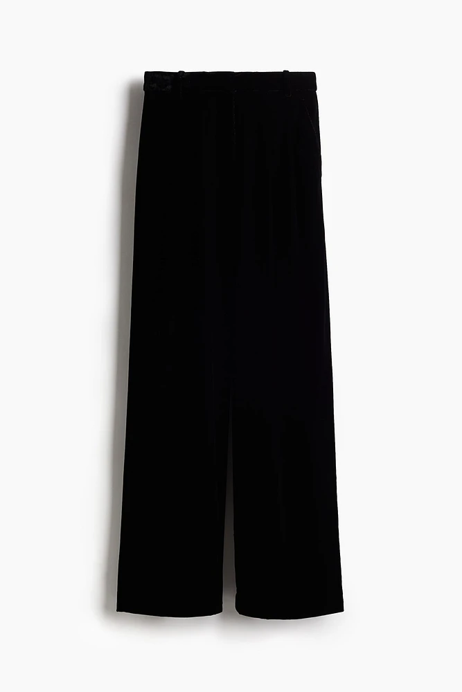 Wide-Leg Velvet Pants