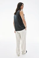 Pantalon large avec plis