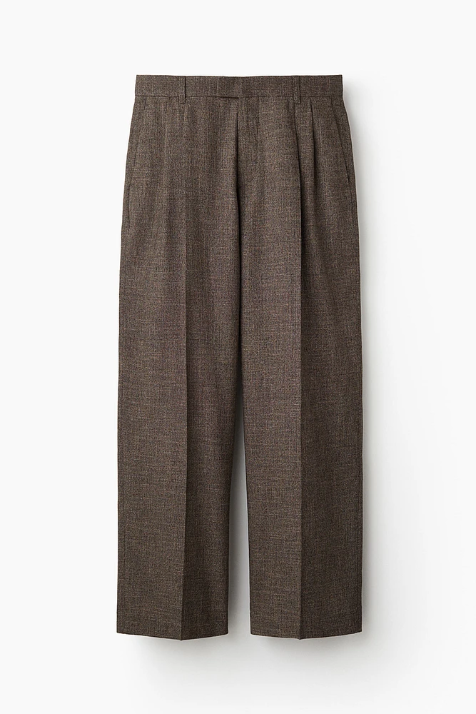 Wool-Blend Pleat-Detail Pants