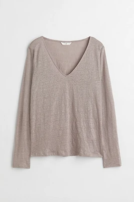 Long-sleeved Linen Jersey Top