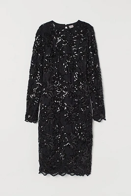 Fitted Sequined Dress